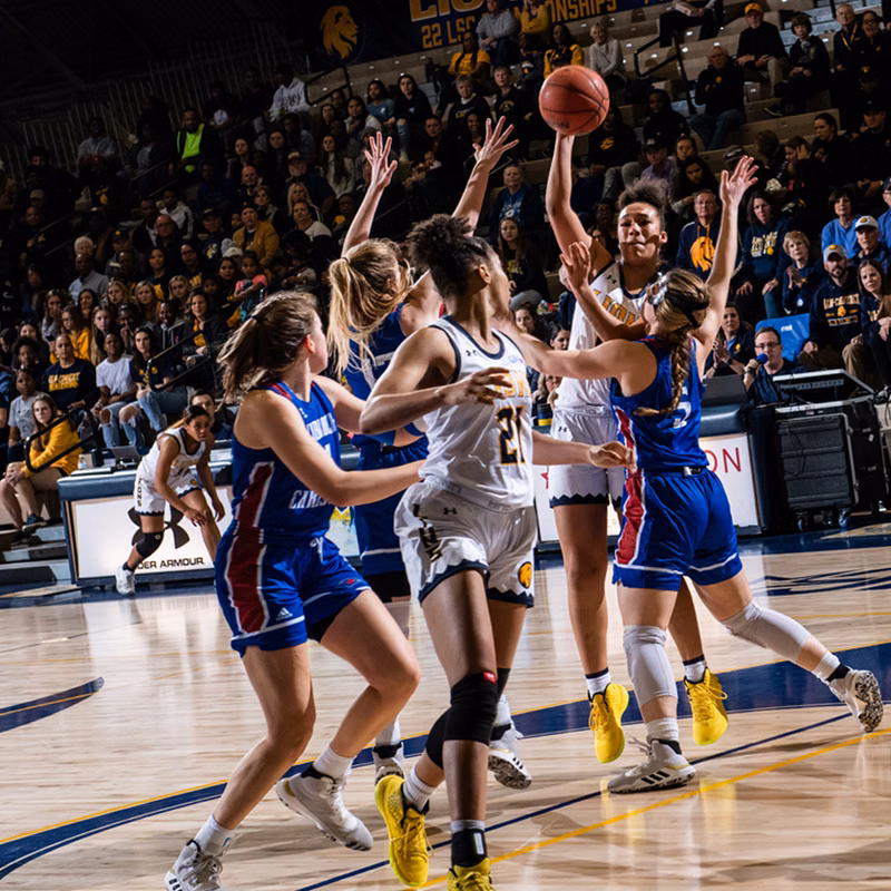 Photo of women's basketball game