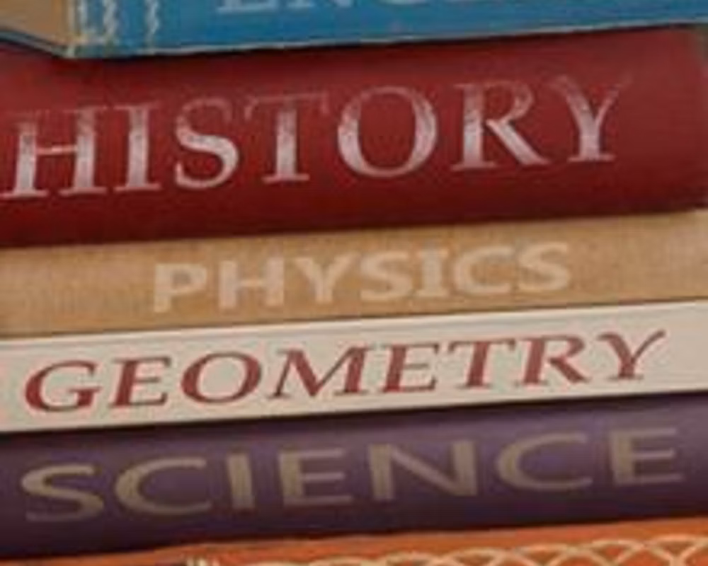 A stack of textbooks