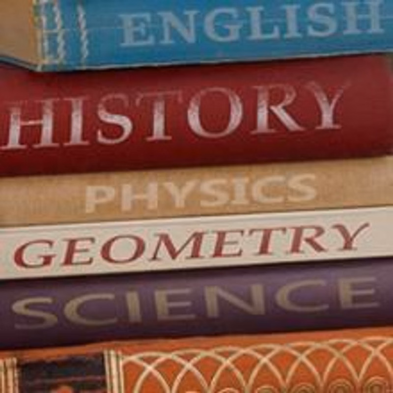 A stack of textbooks