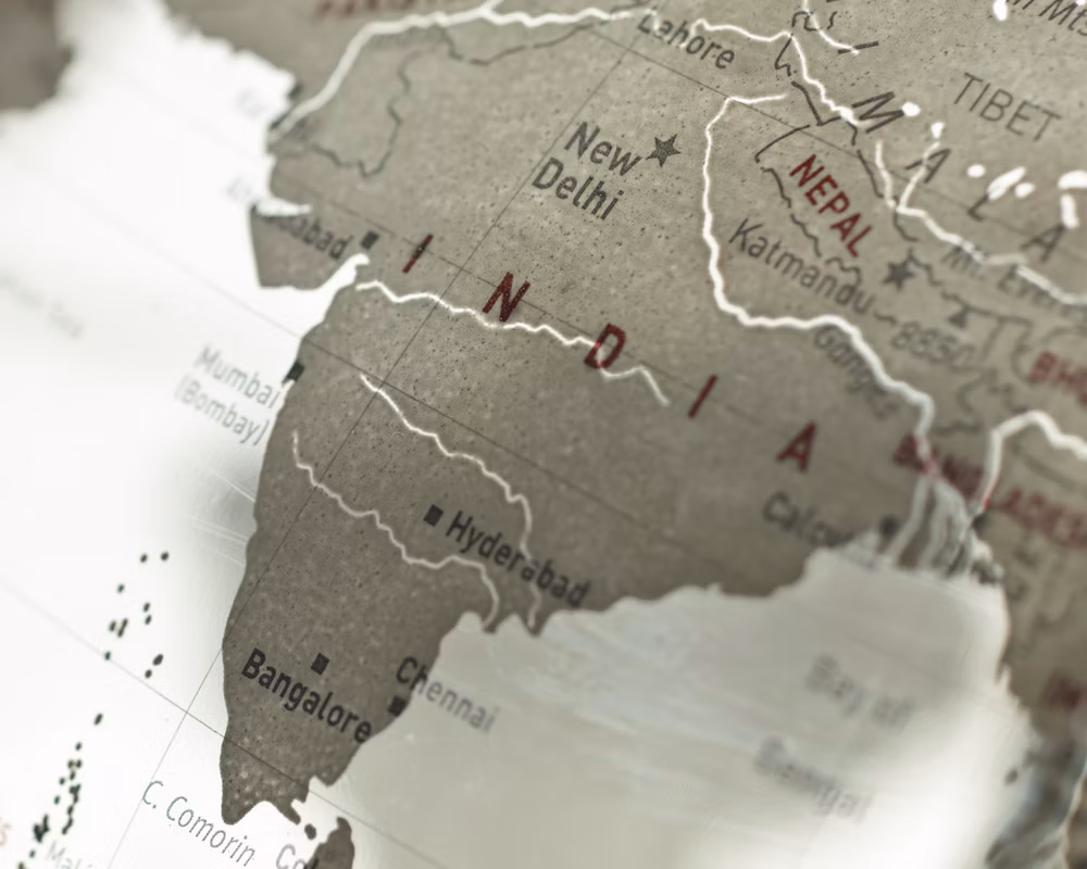 map showing India
