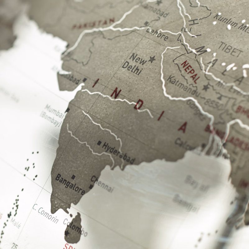map showing India